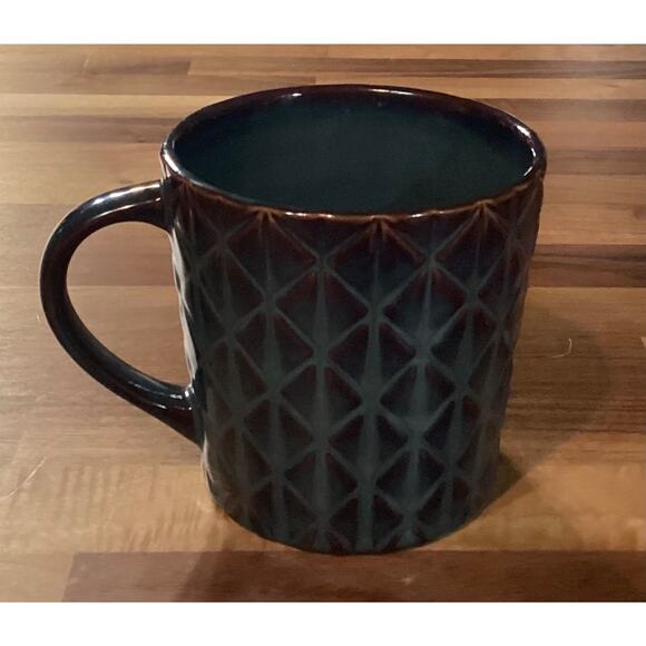 2009 Starbucks Bone China Diamond Embossed Purple Brown Glossy Coffee Mug Cup - Picture 1 of 10